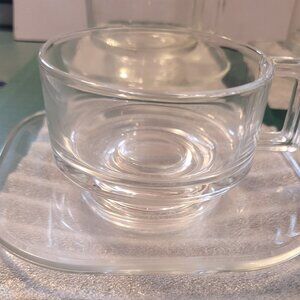 Vintage Italian Glass coffee set (4 cups and saucers)